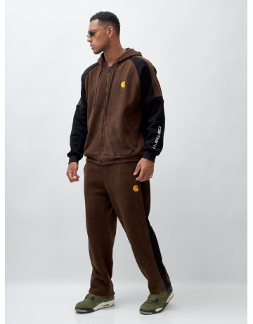 Мужской утеплённый спортивный костюм с начёсом для осени