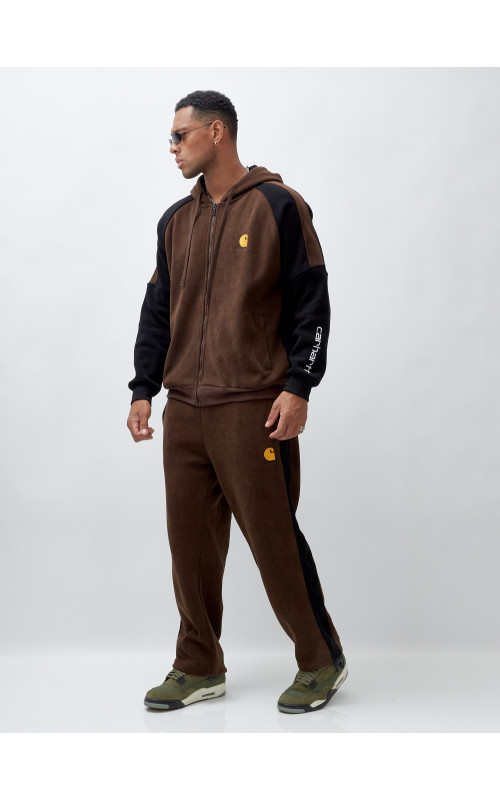 Мужской утеплённый спортивный костюм с начёсом для осени