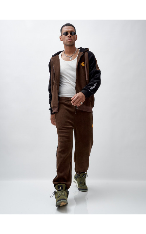 Мужской утеплённый спортивный костюм с начёсом для осени