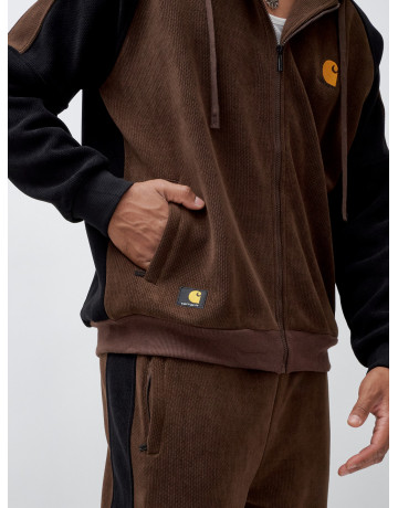 Мужской утеплённый спортивный костюм с начёсом для осени