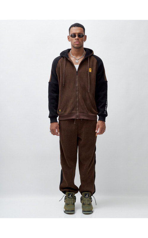 Мужской утеплённый спортивный костюм с начёсом для осени