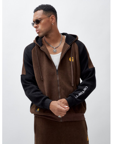 Мужской утеплённый спортивный костюм с начёсом для осени