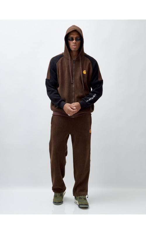 Мужской утеплённый спортивный костюм с начёсом для осени