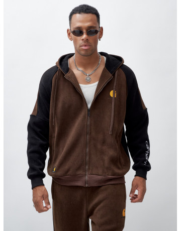 Мужской утеплённый спортивный костюм с начёсом для осени