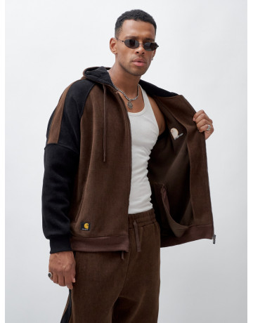 Мужской утеплённый спортивный костюм с начёсом для осени