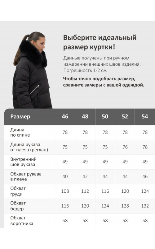 Женский зимний пуховик с мехом и капюшоном, чёрный