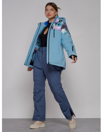 Женская горнолыжная куртка большого размера для зимних приключений.