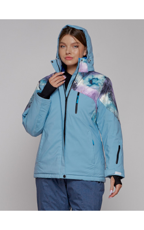 Женская горнолыжная куртка большого размера для зимних приключений.