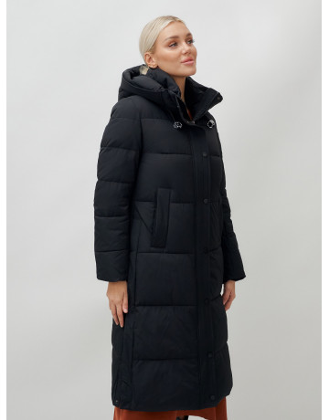 Длинный зимний пуховик для женщин с капюшоном