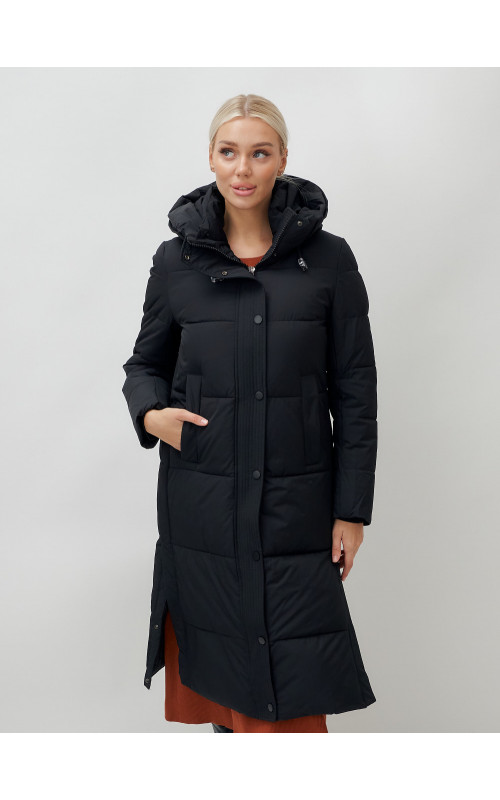 Длинный зимний пуховик для женщин с капюшоном