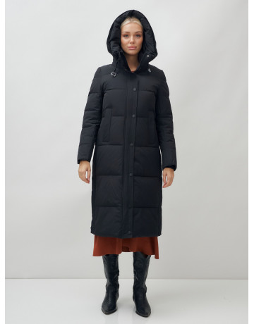 Длинный зимний пуховик для женщин с капюшоном