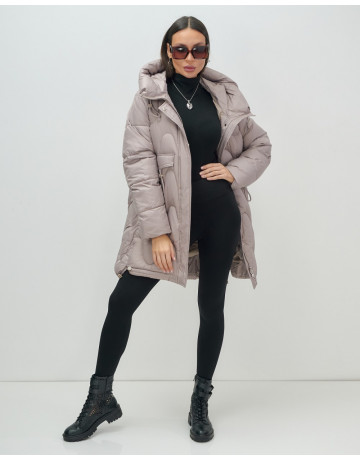 Зимний пуховик для женщин «Модный», утеплённый до -20°C