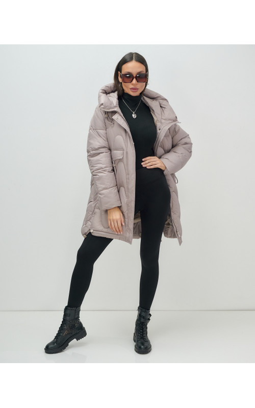 Зимний пуховик для женщин «Модный», утеплённый до -20°C