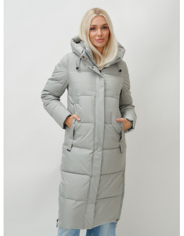 Зимний женский пуховик с капюшоном.