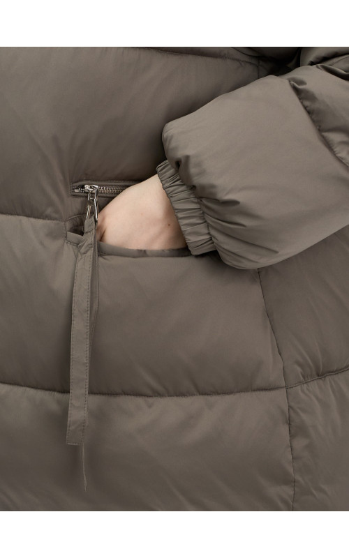 Пуховик с мехом песца, элегантный и стильный, для женщин.