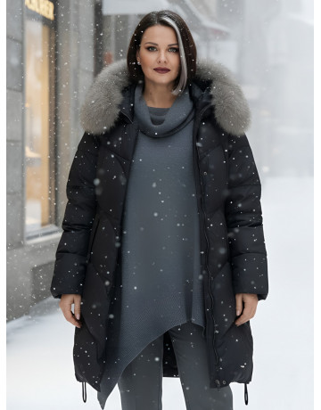 Длинный пуховик премиум-класса, удлинённый до колена