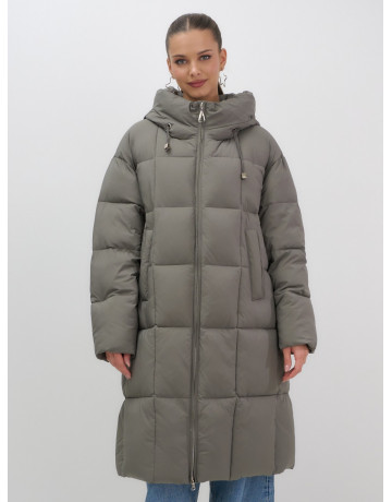 Длинный зимний пуховик с капюшоном для женщин