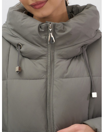 Длинный зимний пуховик с капюшоном для женщин