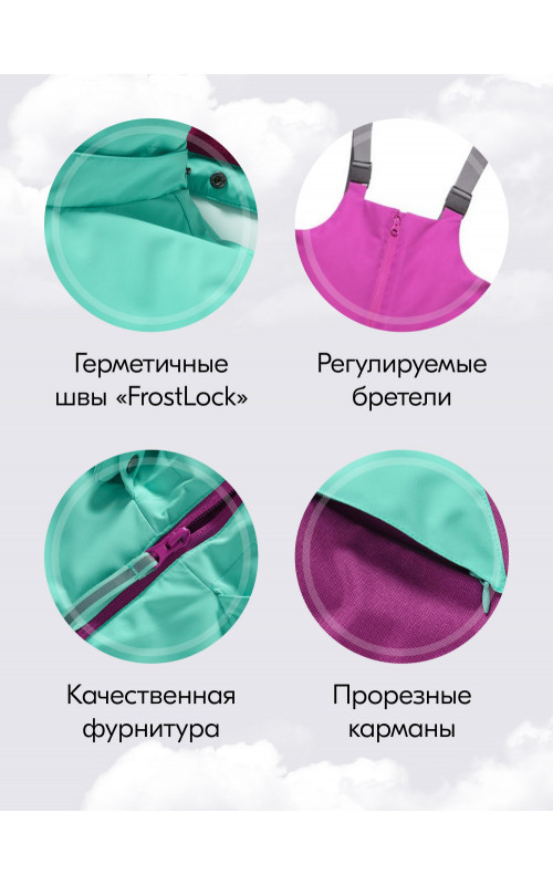 Фиолетовый горнолыжный костюм для девочки.