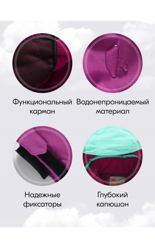 Фиолетовый горнолыжный костюм для девочки.