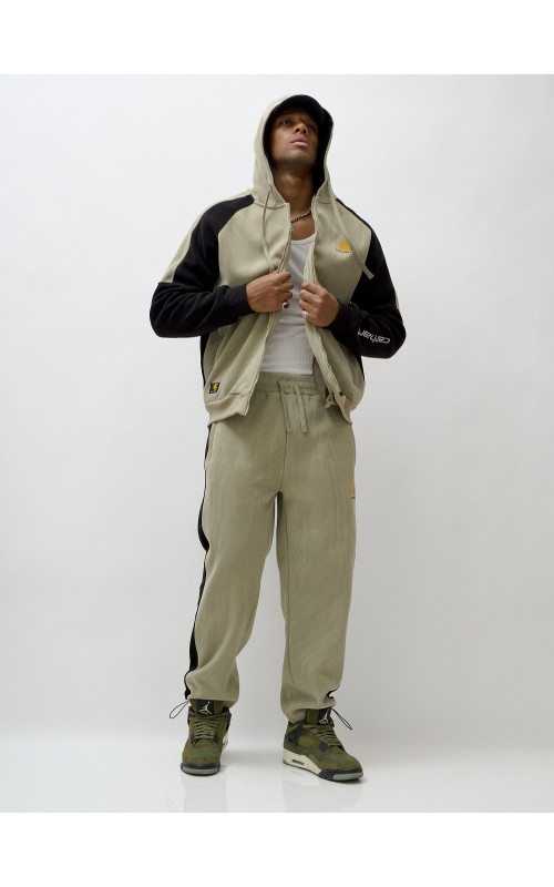 Мужской утеплённый спортивный костюм с начёсом для прохладной погоды