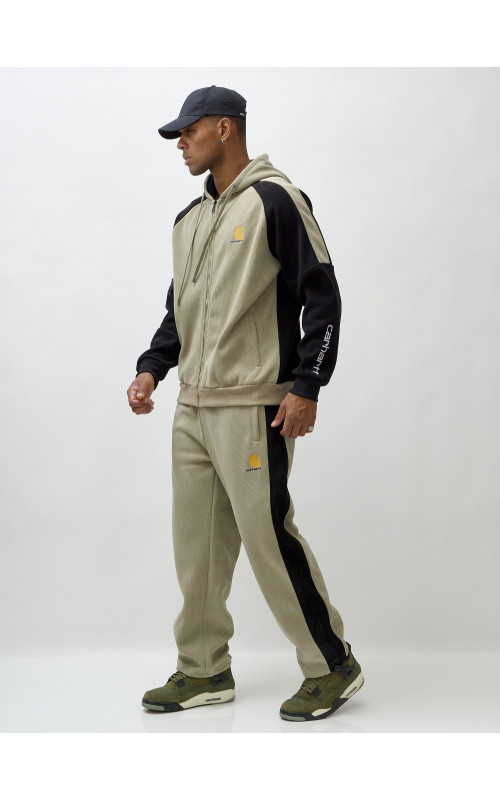 Мужской утеплённый спортивный костюм с начёсом для прохладной погоды