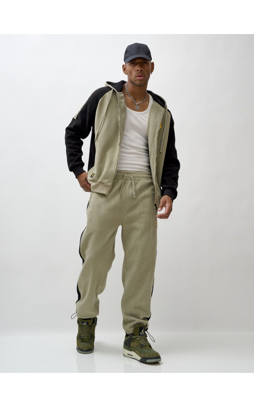 Мужской утеплённый спортивный костюм с начёсом для прохладной погоды