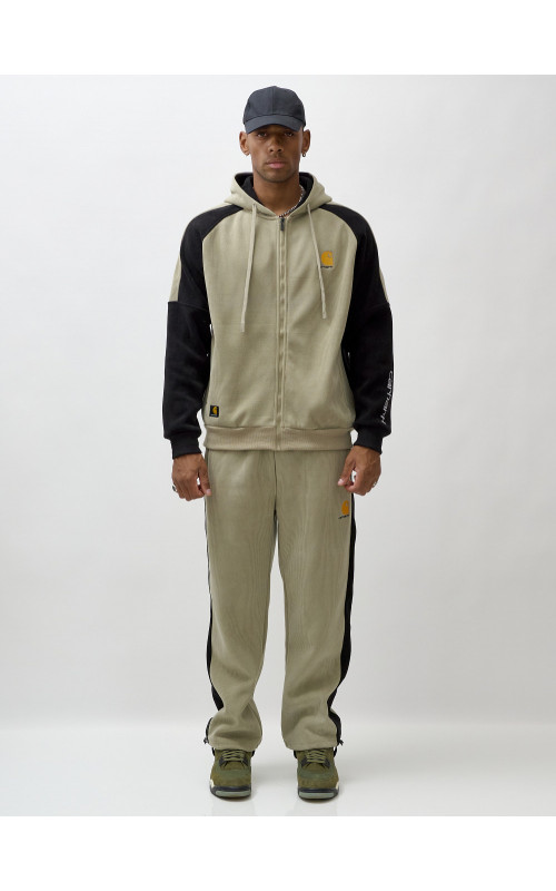 Мужской утеплённый спортивный костюм с начёсом для прохладной погоды