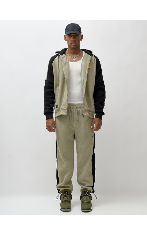 Мужской утеплённый спортивный костюм с начёсом для прохладной погоды