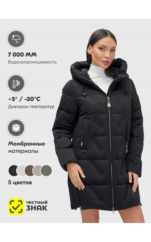 Женская зимняя куртка с капюшоном для холодной погоды.