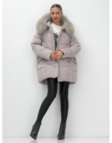 Пуховик с мехом песца зимний премиум-класса