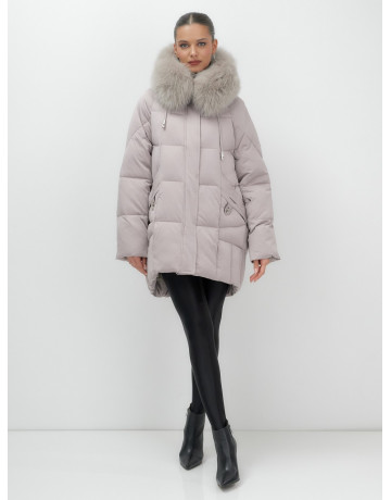 Пуховик с мехом песца зимний премиум-класса