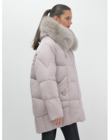 Пуховик с мехом песца зимний премиум-класса