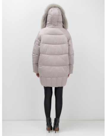 Пуховик с мехом песца зимний премиум-класса