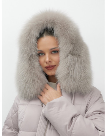 Пуховик с мехом песца зимний премиум-класса