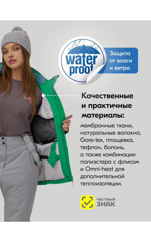Женский горнолыжный костюм зимний голубой
