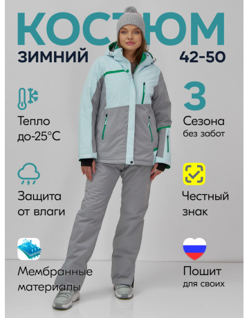 Женский горнолыжный костюм зимний голубой
