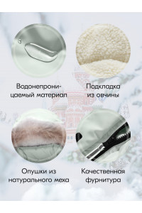 Детская зимняя куртка-парка для девочки с капюшоном и мехом, бирюзовая.