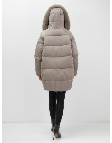 Пуховик с мехом песца зимний премиальный