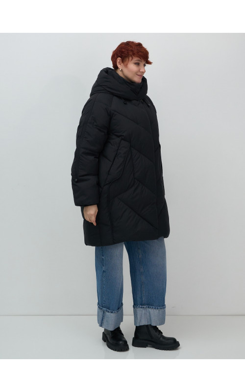 Длинный женский пуховик для зимы