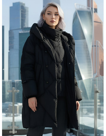 Длинный женский пуховик для зимы