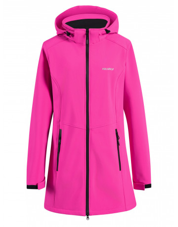 Женская спортивная парка с капюшоном softshell, розовая.