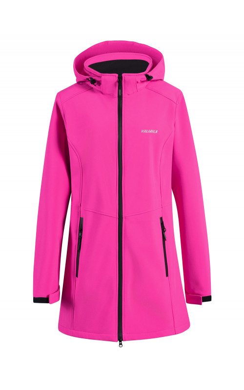 Женская спортивная парка с капюшоном softshell, розовая.