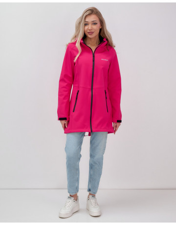 Женская спортивная парка с капюшоном softshell, розовая.