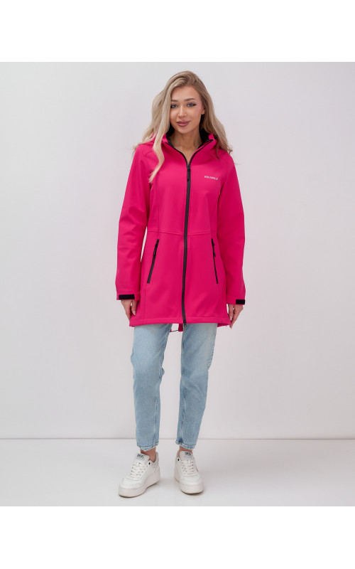 Женская спортивная парка с капюшоном softshell, розовая.