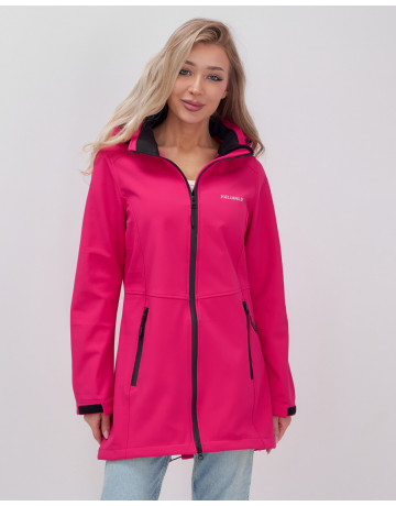 Женская спортивная парка с капюшоном softshell, розовая.