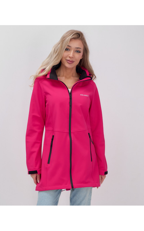 Женская спортивная парка с капюшоном softshell, розовая.