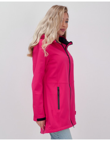 Женская спортивная парка с капюшоном softshell, розовая.