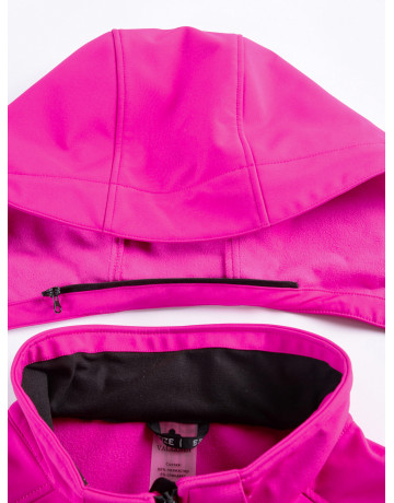 Женская спортивная парка с капюшоном softshell, розовая.