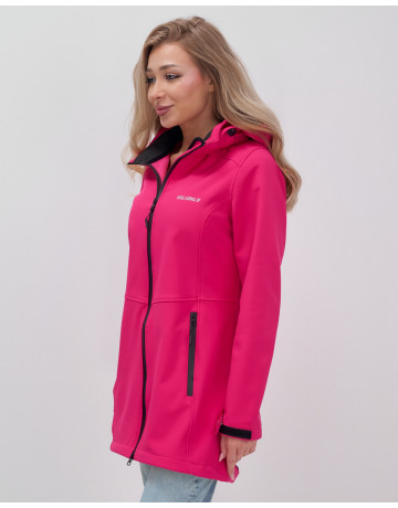 Женская спортивная парка с капюшоном softshell, розовая.